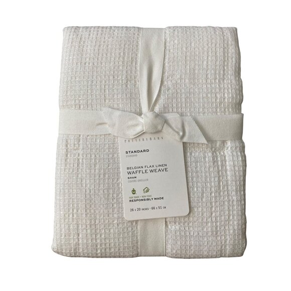 Pottery Barn Belgian Flax Linen Waffle Weave Standard (26" X 20") Sham NEW - Picture 1 of 3